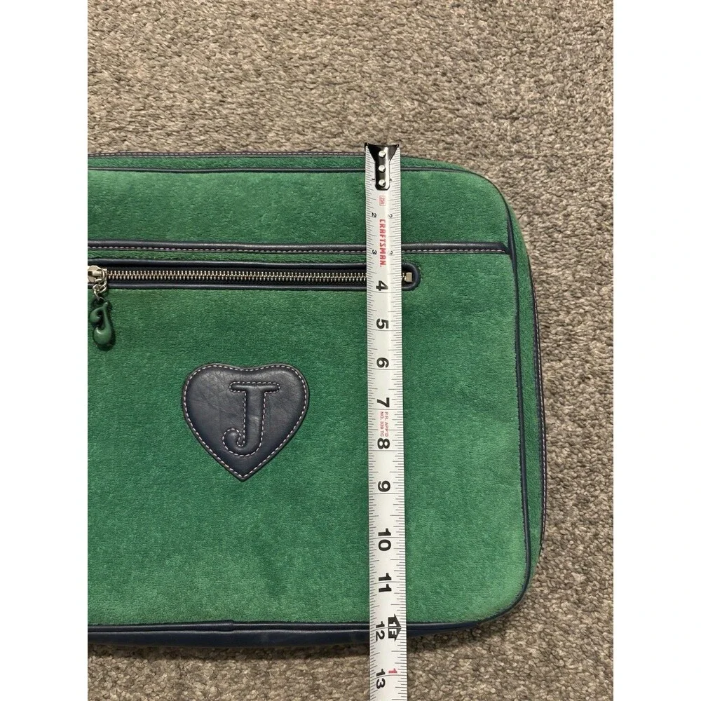 Vintage Y2K JUICY COUTURE Velour Laptop Case Green Logo Bag